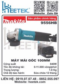 MAKITA 9556HB MÁY MÀI GÓC 100MM CÔNG TẮC ĐUÔI, MẠNH MẼ, ĐA NĂNG, CHÍNH HÃNG MAKITA NHẬT BẢN