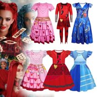 Mal Hậu duệ Trang phục cho trẻ em, Evie Chloe Trang phục đỏ cho bé gái Bé trai, Halloween Sự trỗi dậy của váy liền quần Cosplay màu đỏ trỗi dậy