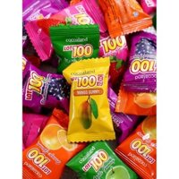Malaysia LOT Một Trăm vị toàn diện nước trái cây kẹo mềm 1000g Gói gia đình kẹo nhập khẩu năm mới miễn phí vận chuyển
