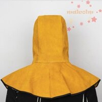 Malcolm Trang phục làm việc an toàn, Áo hàn chống gió có thể giặt được chịu nhiệt, Da bò chống mài mòn Da bò thoáng khí Chống bụi Khăn choàng hàn mũ thợ hàn