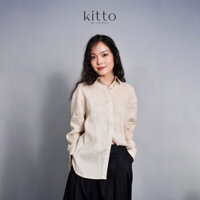 Malie Shirt | Áo sơ mi dài tay màu be linen tưng nguyên chất