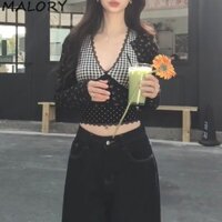 Malory Áo Vest nữ màu đen yếm Slim Top