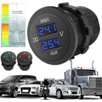Malr- Volt Meter Màn hình có độ chính xác cao Thân thiện với môi trường Đồng hồ đo điện áp ô tô LED kỹ thuật số kép 12-24V cho xe máy