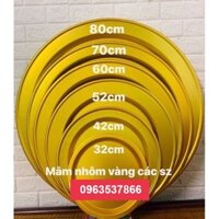 Mâm ăn cơm cỡ đại,mâm 10 người ăn chất liệu nhôm mạ vàng công nghệ Anod 60cm, 70cm, 80cm