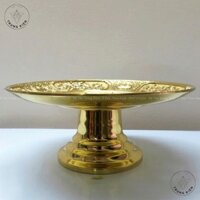 Mâm bồng đúc bằng chất liệu đồng vàng , mâm ngũ quả thờ cúng gia tiên