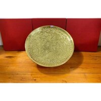 Mâm bồng đựng hoa quả , đĩa đựng trái cây bằng đồng , hoạ tiết Rồng Phượng 31cm