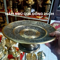 Mâm bồng, mâm ngũ quả bằng đồng màu giả cổ (25cm) - Đồ Đồng Đại Bái Giá Xưởng