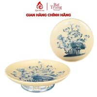 Mâm bồng sứ Bát Tràng Gốm Thiên Long 230886S men rạn vẽ hoa sen - Full size