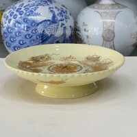 Mâm Bồng Trưng Quả Ban Thờ, Ban Thần Tài Gốm Sứ Bát Tràng Men Ngà