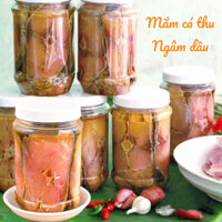 Mắm cá thu ngâm dầu, thơm ngon, chưng thịt,trứng ( Hộp 500g, 4-6 khoanh cá cắt lát)