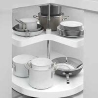 Mâm để đồ 3/4 góc tủ bếp xoay 360 độ Taura CK009-WH