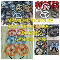 Mâm+đĩa trước exciter 150 155 maxking gắn như zin nhiều mẫu . mâm 3d ex . 5 cây ex 8 cây ex . mâm cnc exciter 150