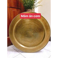 Mâm đồng mâm ăn cơm bằng đồng hun màu giả cổ 52cm hàng dày kỹ.