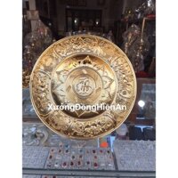 MÂM ĐỰNG HOA QUẢ THỜ BẰNG ĐỒNG Phun Vàng DK 30cm