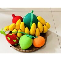 Mâm ngũ quả vải nỉ khâu làm thủ công