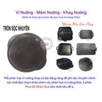 Mâm nướng tròn sọc nhỏ chống dính 36x33 cm dùng trên nhiều loại bếp Mâm nướng thịt Hàn Quốc thơm ngon