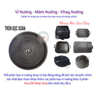 Mâm nướng tròn sọc xoắn ốc chống dính 31x31 cm Mâm nướng bếp ga đa năng đa năng
