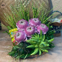 Mâm phật thủ 1 quả mẫu 3, gồm quả phật thủ và hoa sen dành cho các dịp lễ, cúng