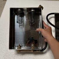 Mâm sạc/ Máng sạc Inox Dồn Gas Lon Mini 2 Ngăn (Bộ Dồn Gas Mini 2 lon Gas) + Tặng 10 nút nhựa