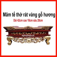 Mâm tế thờ gỗ hương rát vàng,mâm bịch sang trọng gỗ hương dài 42 sâu 20 cao 18