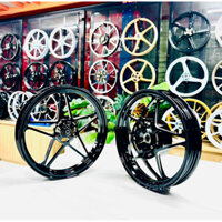 Mâm X1R CNC ngôi sao Vario Click Vision AB125 AB150 - màu đen cam crom