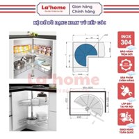 Mâm Xoay Góc 1/2 và 3/4 INOX 304 Tủ Bếp - Bảo Hành Vĩnh Viễn, Có Thợ Lắp Đặt