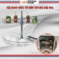 Mâm Xoay Góc 270, Kệ Góc Tủ Bếp 3/4 Inox Cao Câp (Bảo Hành Dài Hạn, Có Thợ Lắp Đặt)