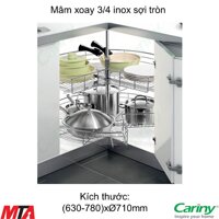 Mâm xoay tủ bếp Cariny MX-270 inox sợi tròn 270 độ