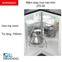 Mâm xoay tủ bếp Eurogold TR270E inox mạ crom 270 độ