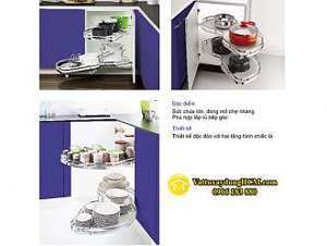 Mâm xoay tủ bếp góc hình chiếc lá HUGE H-LC103R