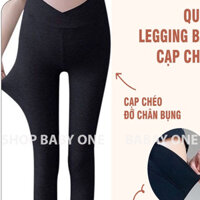 [MAMA BABAY ONE VQ05] QUẦN BẦU LEGGING CẠP CHÉO DÁNG DÀI CO GIÃN 4 CHIỀU - QUẦN BẦU CÔNG SỞ ĐẸP FREE SIZE ĐẾN 65 KG.