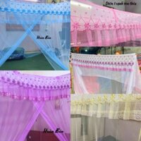 MÀN Buộc Dây Loại Đẹp, Mùng Dây căng 4 góc (1 MẶT DIỀM THÊU REN ) Thoáng khí- màn ngủ chống muỗi