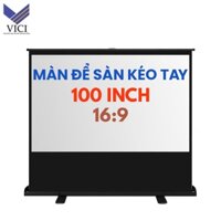 Màn chiếu để sàn 100inch, màn chiếu để sàn tỷ lệ 16:9 chuyên dụng xem phim, màn chiếu trắng PVC