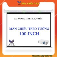 Màn Chiếu Treo Tường 100inch, Vải Màn Đẹp, Chống Mốc, Giá Treo Máy Chiếu 1M2