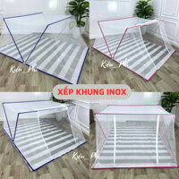 Màn chụp gấp gọn, màn xếp thông minh khung inox 304 cao cấp -  mùng ngủ tự bung người lớn tiện dụng Kiều Phi