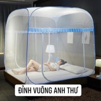 Màn Chụp Mùng Chụp Đỉnh Vuông - Vải dày mắt màn nhỏ -Khung thép cacbon Siêu bền
