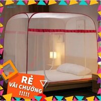 Màn Chụp Mùng Chụp Đỉnh Vuông - Vải dày mắt màn nhỏ -Khung thép cacbon Siêu bền