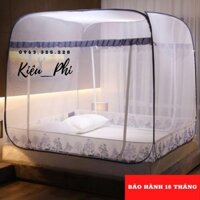 Màn chụp người lớn đỉnh vuông Kiều Phi - Mùng tự bung 1m2 1m6 1m8 2m2 tự động chống muỗi tuyệt đối