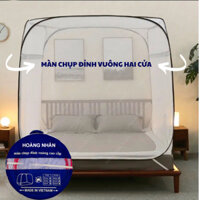 Màn chụp tự bung đỉnh vuông 2 cửa - Mẫu mùng chụp tự bung người lớn chống muỗi gấp gọn tiện dụng