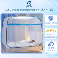 Màn chụp tự bung đỉnh vuông BẢO AN, mẫu mùng chụp tự bung người lớn chống muỗi gấp gọn tiện dụng được may tỉ mỉ