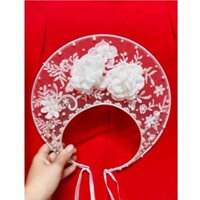 Mấn cô dâu voan lưới hoa nổi