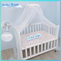 Màn Cũi Và Khung Treo Mùng Nôi Cũi Cho Bé BABYSUN Chất Liệu Màn Tuyn Dày Dặn Chống Muỗi Khung Inox Chắc Chắn
