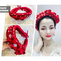 mấn đội đầu cô dâu lụa