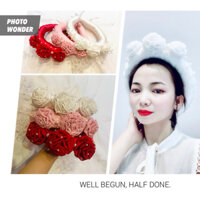 mấn đội đầu lụa gắn hoa siêu xinh cho mẹ và bé