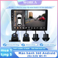 Màn hình 360 ô tô liền camera WORCA TS-2000 Chip 4 Nhân RAM 2GB + 32GB/ WI-FI Màn hình dvd android