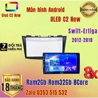 Màn Hình Android OLED C2 New Chip 8X có quạt tản nhiệt theo xe Suzuki Swift + Ertiga 2012 - 2018 kèm dưỡng