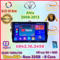 Màn hình android OLED C8 New - OLEDPRO X4 theo xe Altis 2008 - 2013  kèm dưỡng và jack nguồn zin theo xe