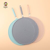 Màn hình bát đĩa nhà bếp TIEZI, Màn hình mạ dầu có tay cầm dài bằng silicon, Nồi nắp chảo rán cỡ lớn có thể treo được trong gia đình