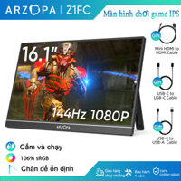 Màn hình chơi game di động ARZOPA 16.1 '' 144Hz, 100% sRGB, 1080P FHD với màn hình máy tính xách tay HDMI HDR cho Switch, PlayStation, Xbox, PS5, Mac