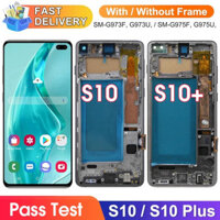 Màn hình có khung cho Samsung Galaxy S10 Plus S10 + G975 G975F Màn hình Lcd Màn hình cảm ứng kỹ thuật số cho Samsung Galaxy S10 Hội